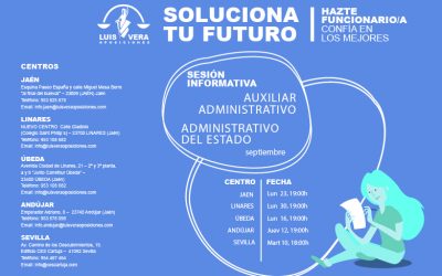 Inicio 17 OPOSICIONES ESTADO: AUXILIAR ADMINISTRATIVO  ,ADMINISTRATIVO DEL ESTADO Y GESTIÓN – Sesiones informativas en Septiembre