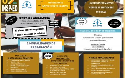 Inicio 13 OPOSICIONES DOCENTES INSPECCIÓN EDUCATIVA – Sesión informativa próximo día 27 de septiembre a las 19:00 horas.