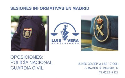 Inicio 16 OPOSICIONES GUARDIA CIVIL Y POLICÍA NACIONAL: Sesiones informativas 30 de Septiembre