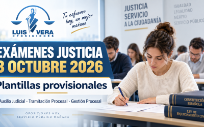 Inicio 84 Exámenes Justicia 3 de octubre de 2026: plantillas provisionales de Auxilio, Tramitación y Gestión